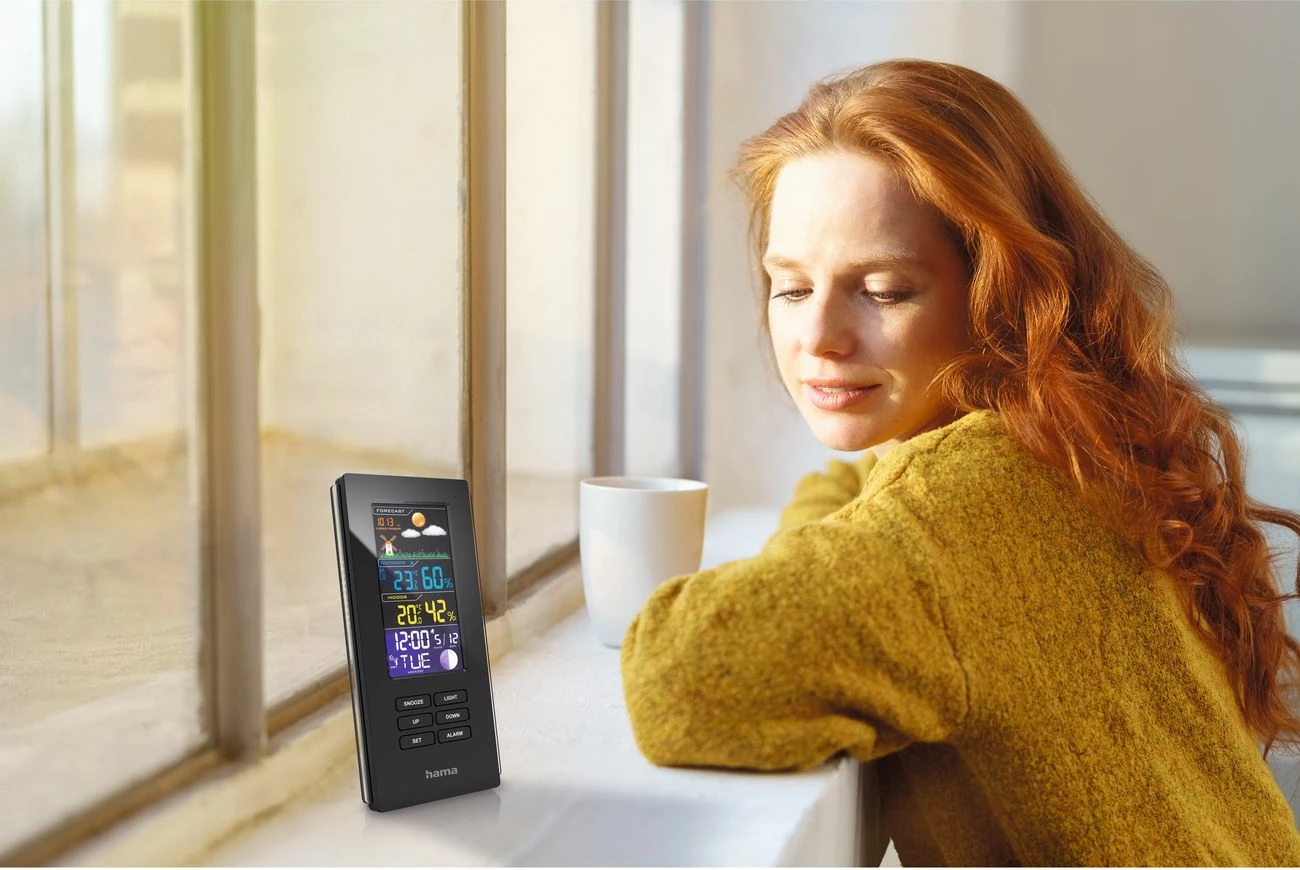 Vremenska postaja z barvnim zaslonom Hama Color Edge, črna