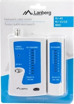 Tester kablov LAN, LANBERG, belo-modra