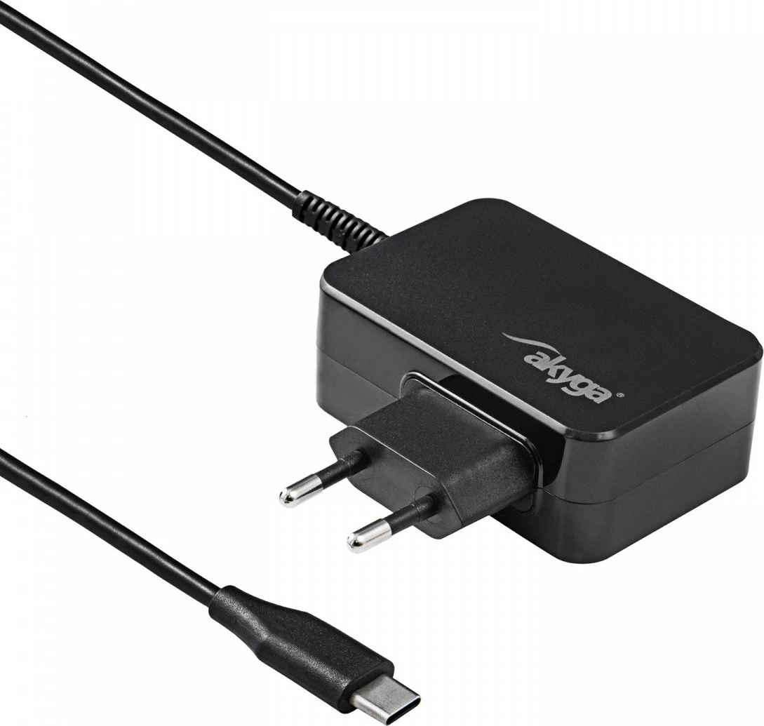 Omrežni polnilec USB-C, 45W, PD 3.0 AKYGA AK-ND-80, črn