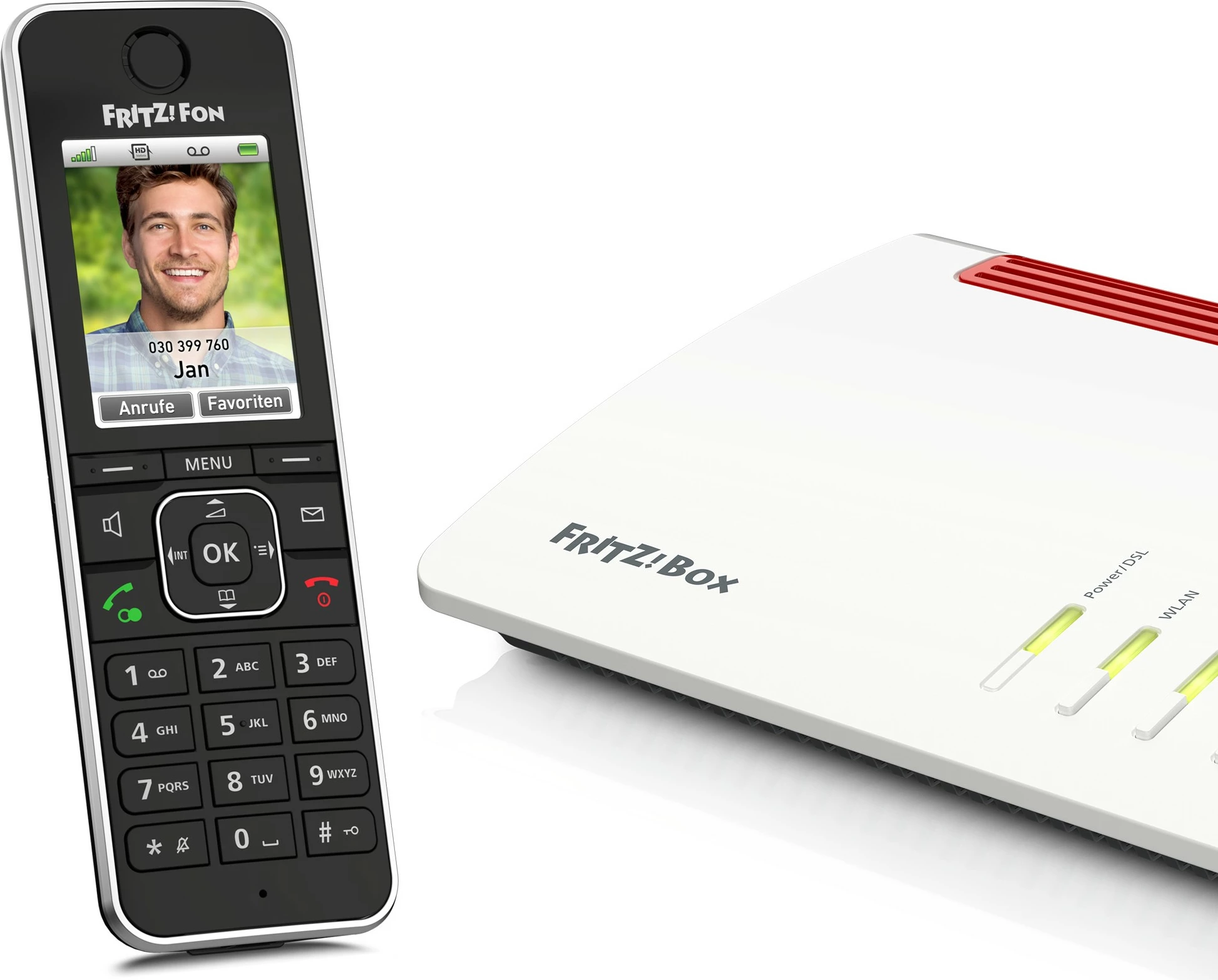 Brezžični telefon AVM FRITZ!Fon C6, DECT, zaslon, 300 stikov, ID klica, črn