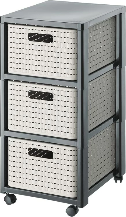 Polica z predali, 3 predali, Rotho Country, antracit