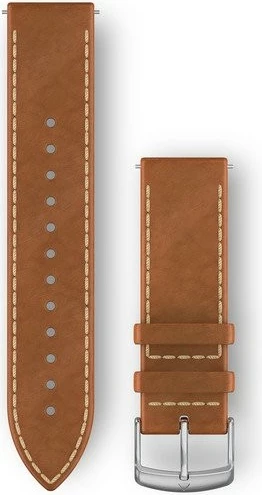 Usnjen pašček za pametno uro, Garmin 010-12691-0A, 20 mm, srebrn