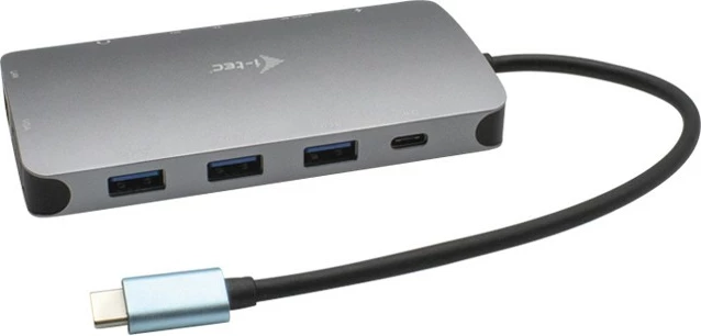 USB-C dok z vzmetnim kablom I-Tec Metal Nano Dock, siv