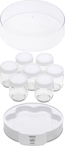 Proizvajalec jogurta Camry CR 4519, 7 kozarcev x 200 ml, 20 W, 42°C, bel/srebrn