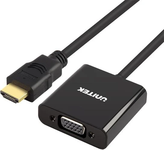Adapter za VGA in 3,5 mm UNITEK Y-6333, črn