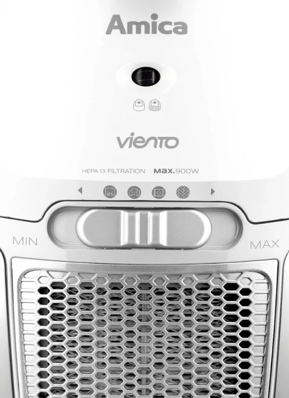 Sesalnik z vrečko, Amica VIENTO VI2032, 900 W, 2,5 L, HEPA 13, črno/belo