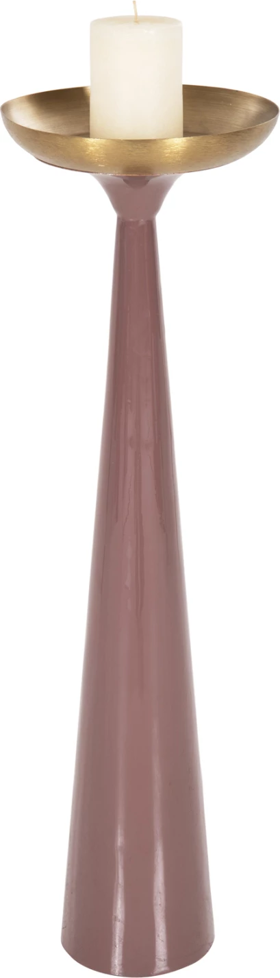 Svečnik (stebrič) GUNTUR FH4244.06 kovinski v svetlo koralno-zlati barvi Φ20,5x68Hcm