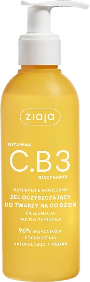 Čistilni gel za obraz za ženske Ziaja Vitamin C.B3, 190 ml