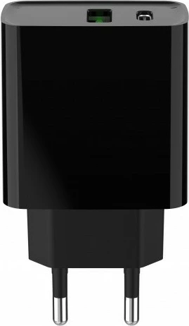 Stenski polnilec Gembird TA-UC-PDQC20-01-BK, 20 W, 2 USB priključka, črn
