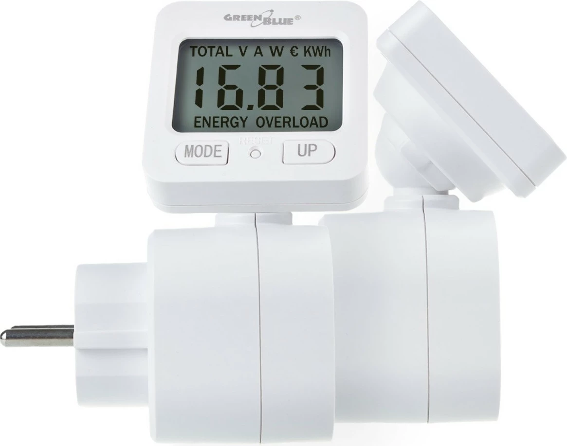 Merilec energije GreenBlue GB615E, 3680 W, zaslon z obračanjem, bel