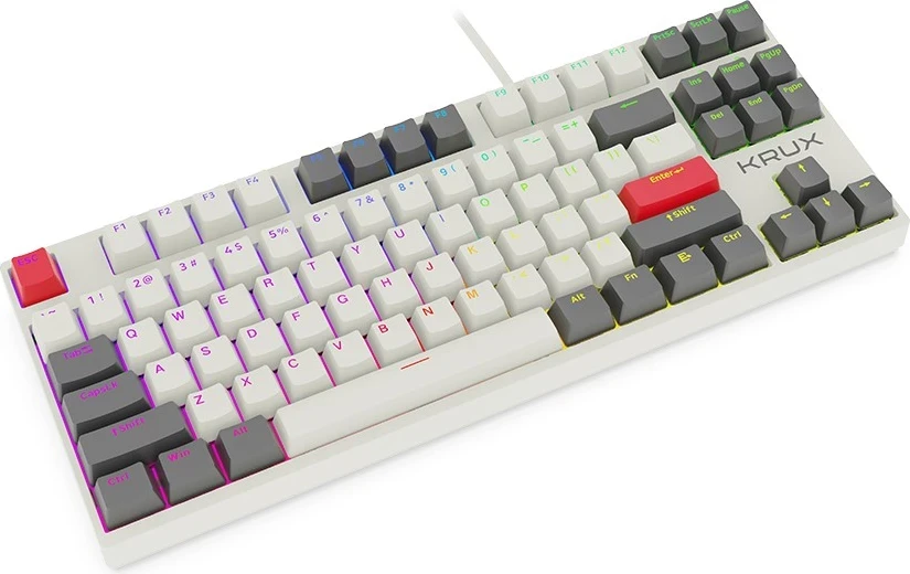 Mehanska tipkovnica Krux ATAX PRO RGB Creator Retro Gateron Yellow PRO, črna