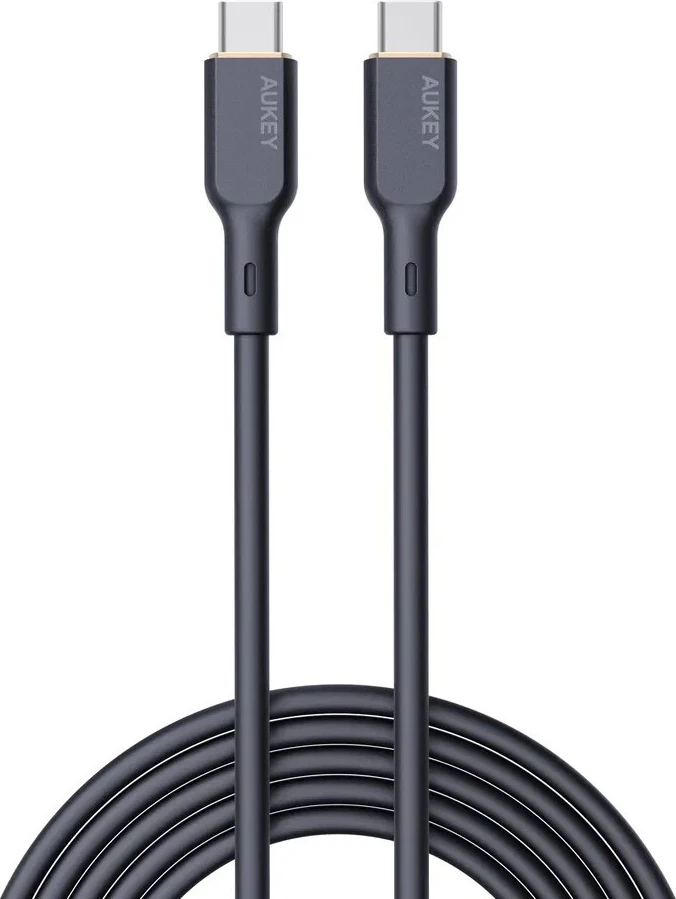 Kabel USB-C za polnjenje in prenos podatkov, PD 100W 5A, 1 m, silikon, črn AUKEY CB-SCC101