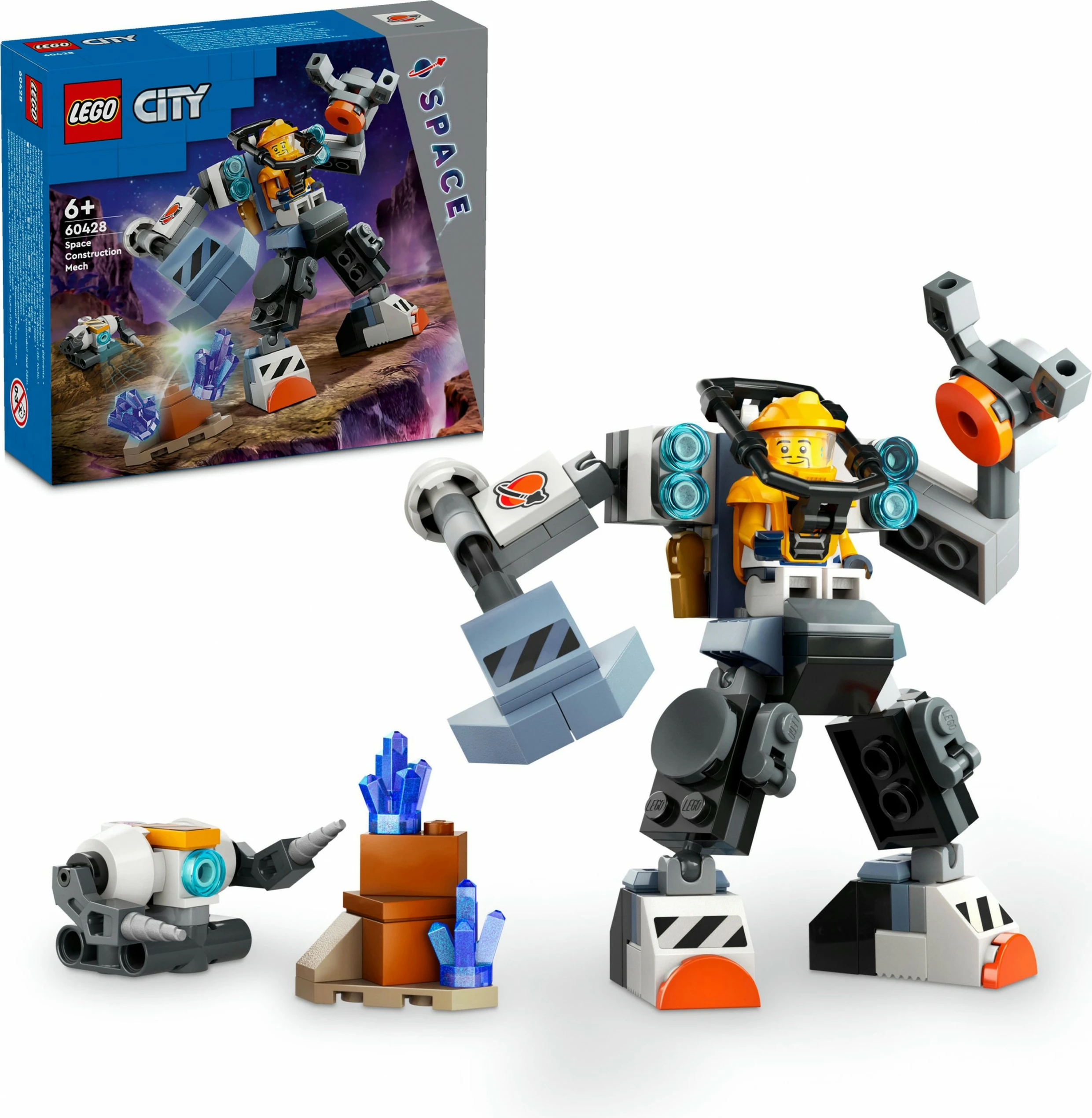 Set gradnje s tematiko vesolja LEGO City 60428 Weltraum-Mech, večbarven