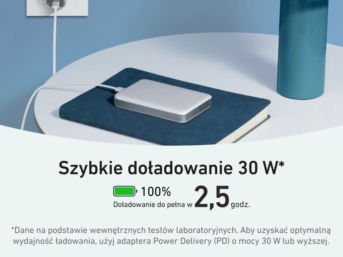 Brezžični powerbank 10000mAh Anker MagGo A1664H21 USB‑C za iPhone MagSafe, bel
