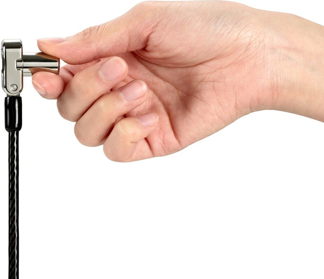 Varnostni kabel Universal 3-v-1 z ključem Kensington, 1,8 m, črn/kovina