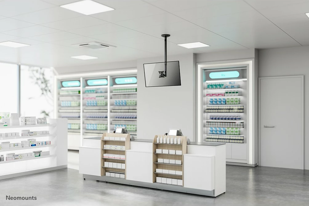 Stropni nosilec za zaslon 10–30", Neomounts Newstar FPMA-C050BLACK, črn Stropni nosilec za zaslon 10–30", Neomounts Newstar FPMA-C050BLACK, črn