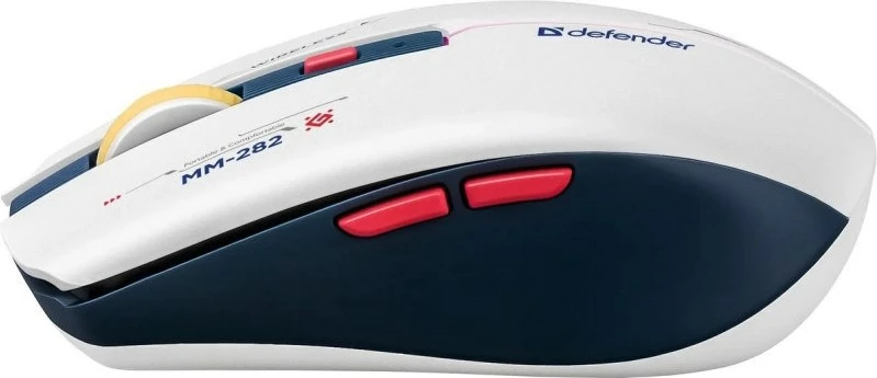 Brezžična miška Defender Dila MM-282, 1800 dpi, 6 gumbov, bela