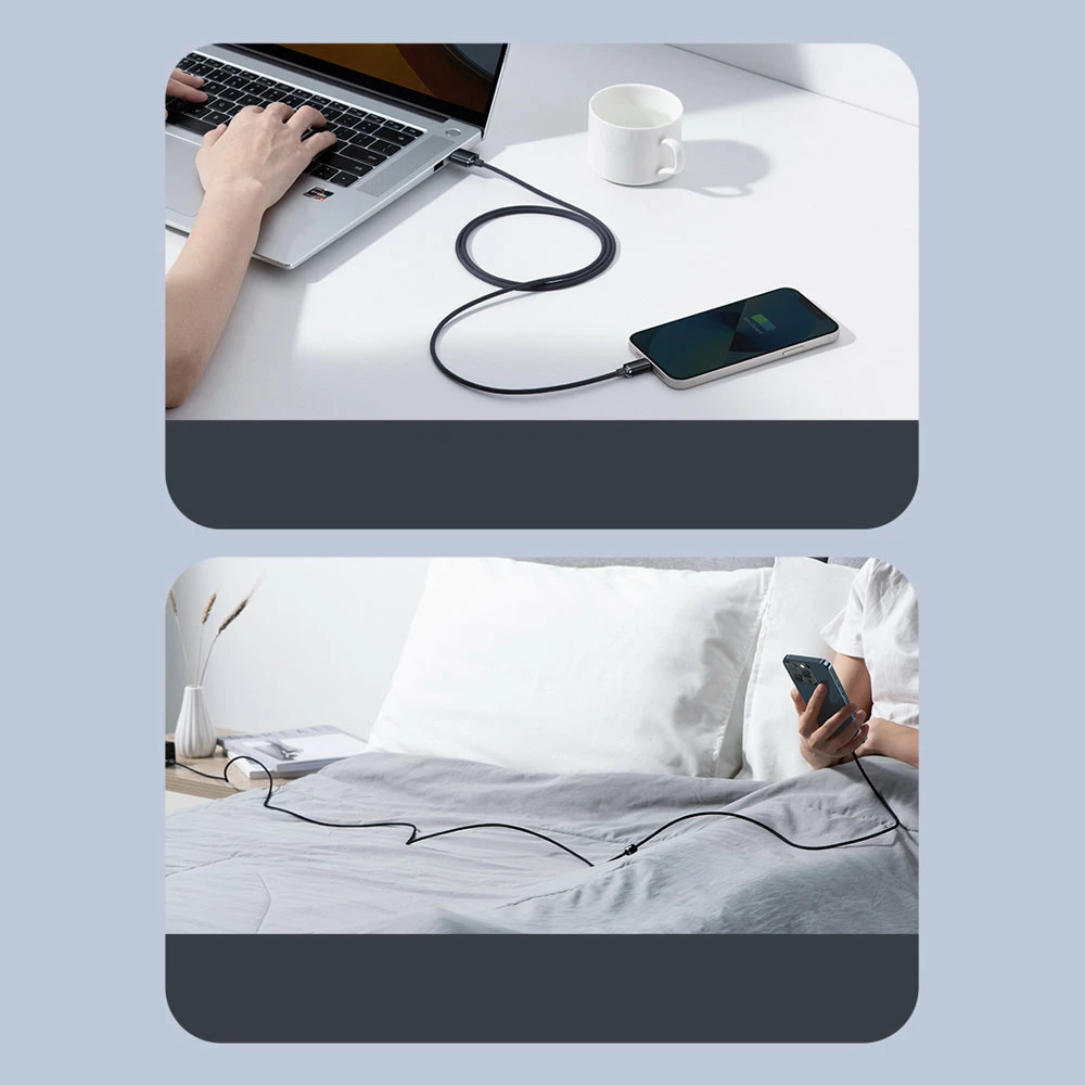 Polnilni in podatkovni kabel Baseus Crystal Shine Series, USB-A v Lightning, 1,2 m, 2,4 A, črn