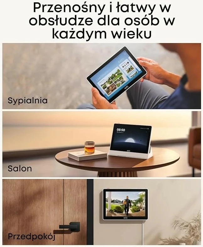 Pametni zaslon 8" 1280 × 800, baterija 4050 mAh, črn + bel Anker E10 (T87A03W1), microSD do 512 GB