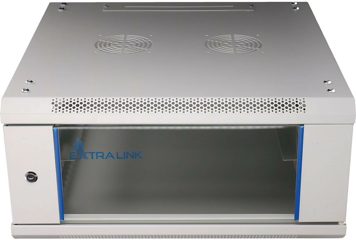 Stenska računalniška omara 4U, 600x600, steklo, siva Extralink EX.8543