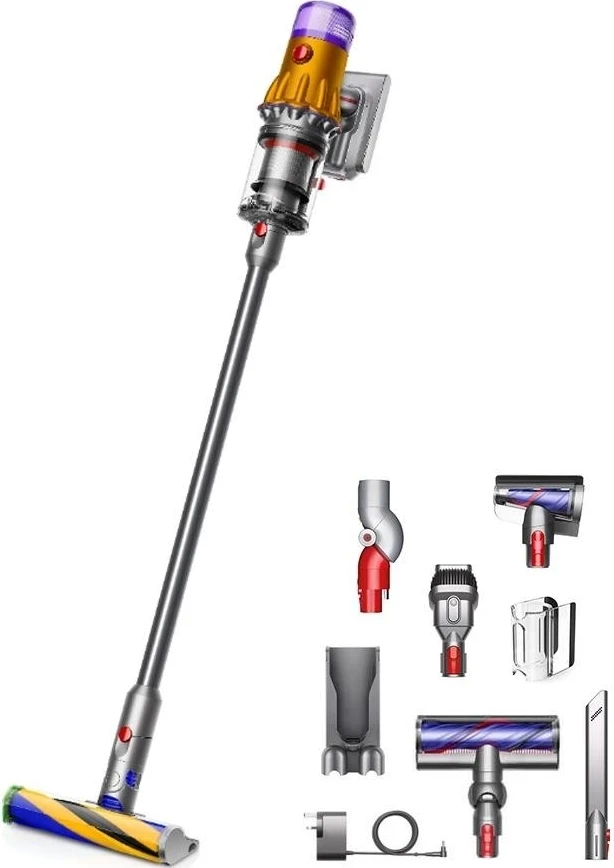 Vertikalni sesalnik Dyson V12 Detect Slim Absolute (2023), srebrn