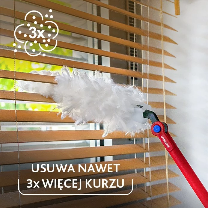 Lopata za prah z dolgim ročajem Vileda Flex&Catch, 1 vložek, rdeča