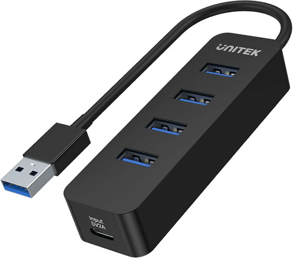 Aktiven USB hub, 4x USB-A 3.1, 10W, črn, Unitek H1117A