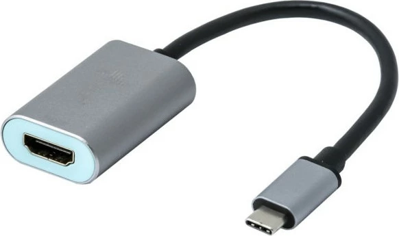 Adapter USB-C v HDMI I-Tec, 4K/60Hz, 0,15 m, kovinski, sivo/turkizen