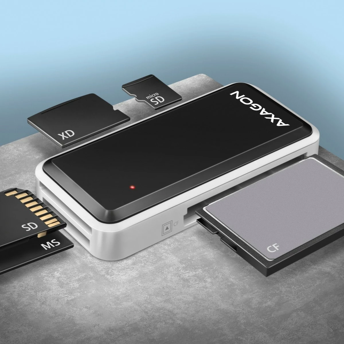 Bralnik kartic AXAGON CRE-X1, 5 rež, USB 2.0, črno/bel Bralnik kartic AXAGON CRE-X1, 5 rež, USB 2.0, črno/bel