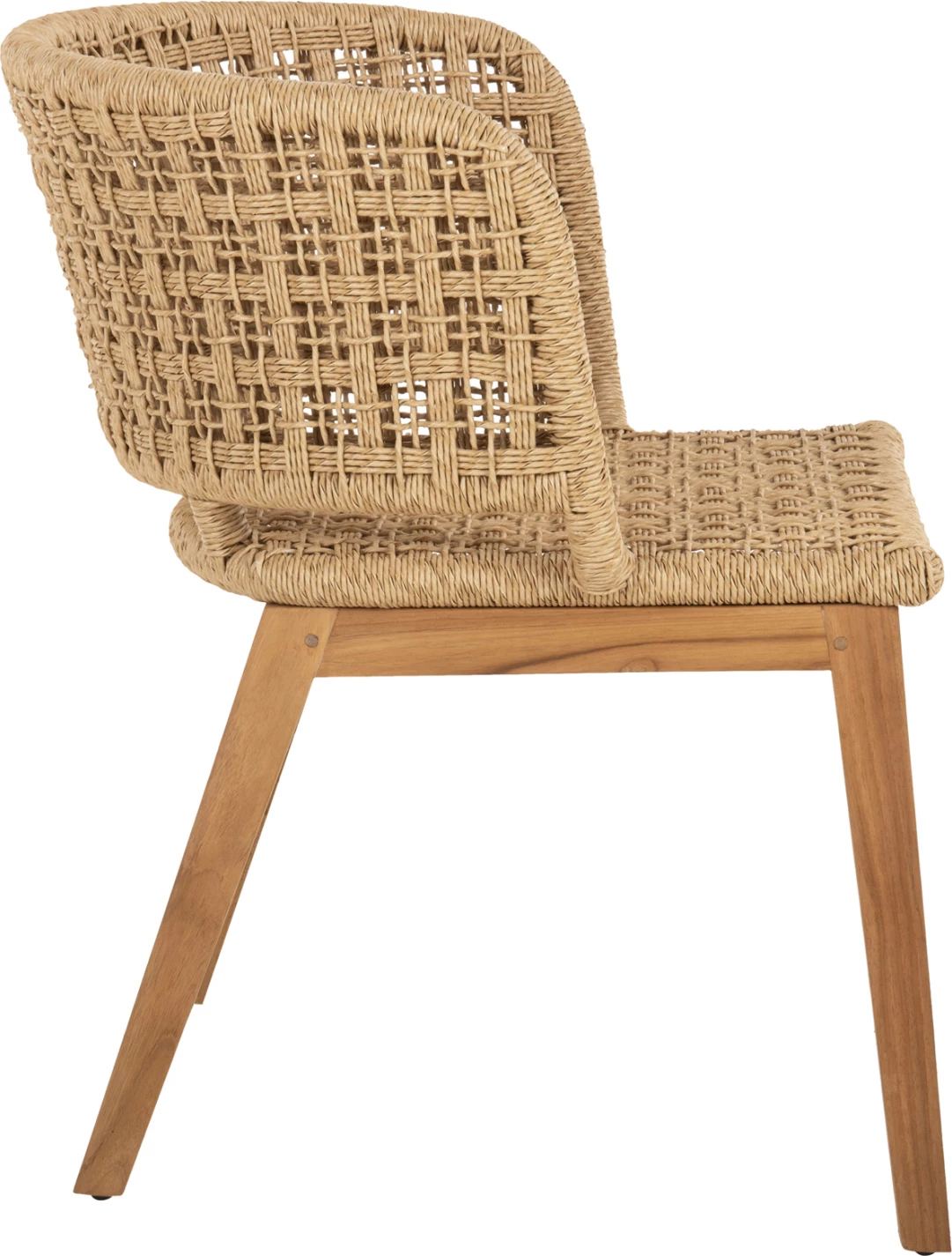 Notranji naslanjač FARLEY FH9827 iz tikovine in sintetične vrvi v naravni barvi 57x58x86H cm