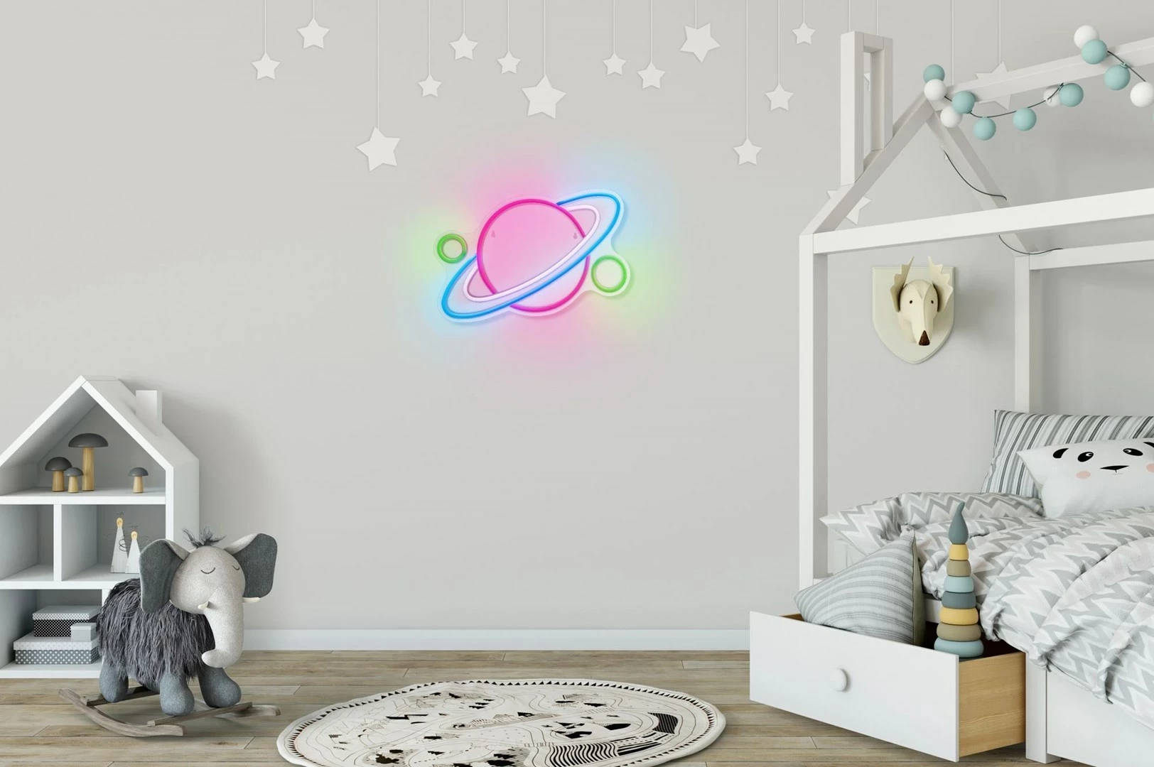 Večbarvna LED luč ACTIS ACS-NEON PLANET, multibarna