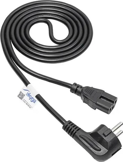 Napajalni kabel, Akyga AK-UP-08, CEE 7/7 na IEC C15, 1,8 m, črn