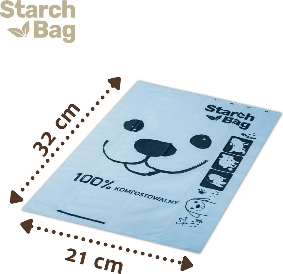 Kompostne vrečke Starch Bag BIO za iztrebke, 8x15 kos, črne