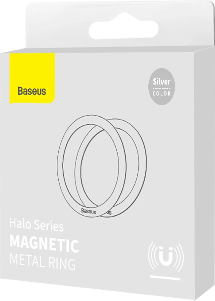 Magnetni obroč za MagSafe, 2 kosa, Baseus Halo Series, srebrn