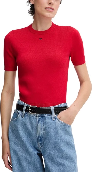 Rdeča majica Tommy Hilfiger Jeans, ženska