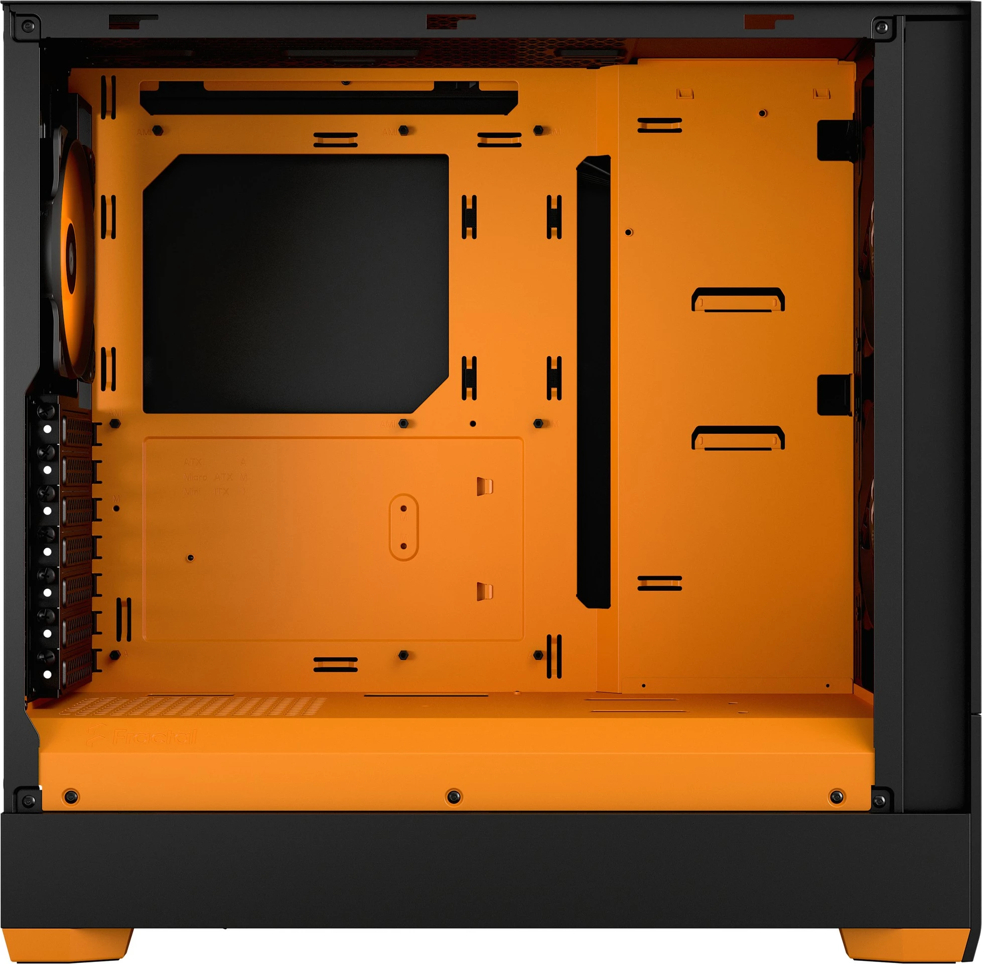 Kozar Fractal Design Pop Air RGB Orange Core TG Clear Tint, midi tower, kaljeno steklo, RGB, črno/oranžen