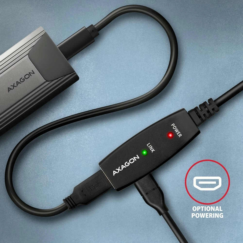 Aktivni podaljšek USB 3.2 Gen 1, 10 m, črn AXAGON ADR-310 Aktivni podaljšek USB 3.2 Gen 1, 10 m, črn AXAGON ADR-310