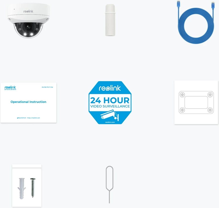 Varnostna kamera Reolink P437, 4K, IK10, PoE, 5X optični zoom, barvni nočni vid