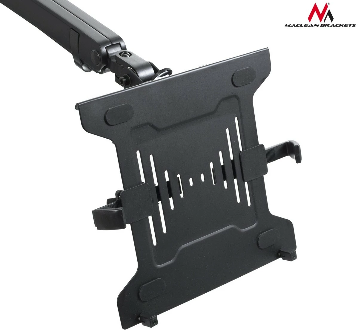 Namizni dvojni nosilec za monitor in prenosnik Maclean MC-813, 17–32", črn