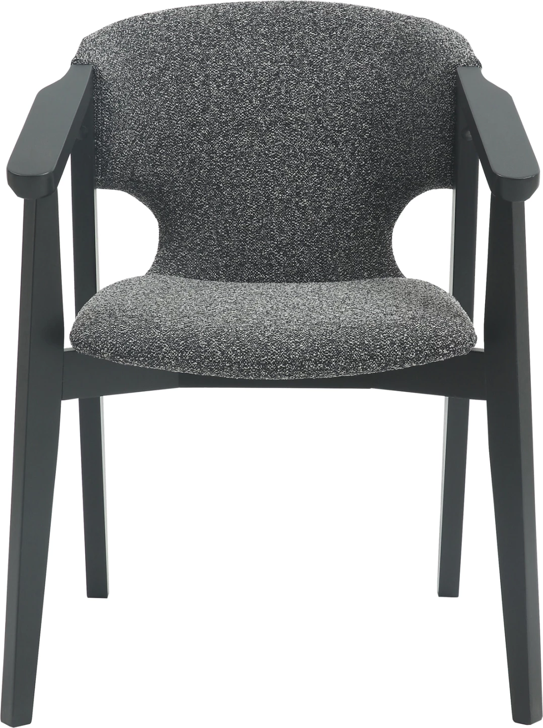 Jedilniški naslanjač YEGER FH9995.01 iz bukovega lesa v črno-temno sivi tkanini 62,5x60x79Hcm, set 2 kosov