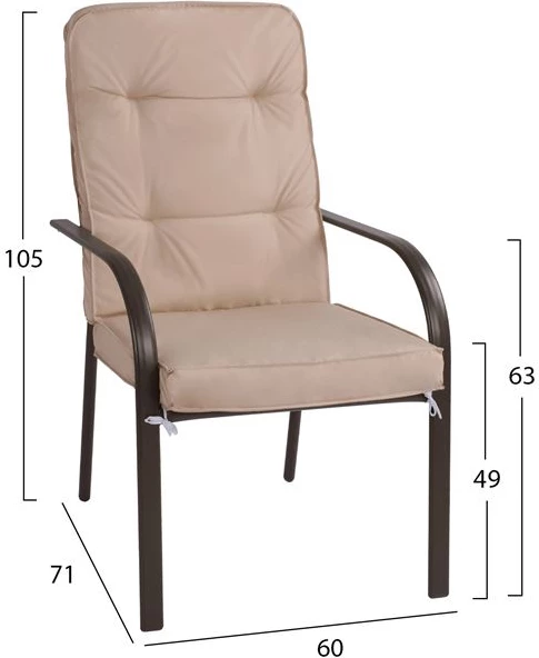 Komplet jedilne mize 7 kosov FH10561.01 z mizo 150x90x72cm iz rjave kovine