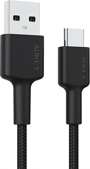 Kabel USB-A na USB-C, 0,9 m, 60 W, najlon, črn — AUKEY CB-CD30