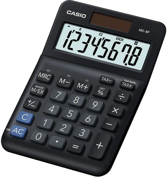 Kalkulator za pisarno, Casio MS-8F, 8 mest, črn