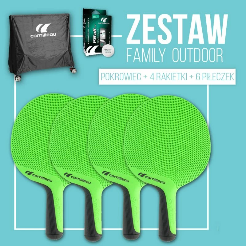 Set raket za namizni tenis CORNILLEAU, zelen