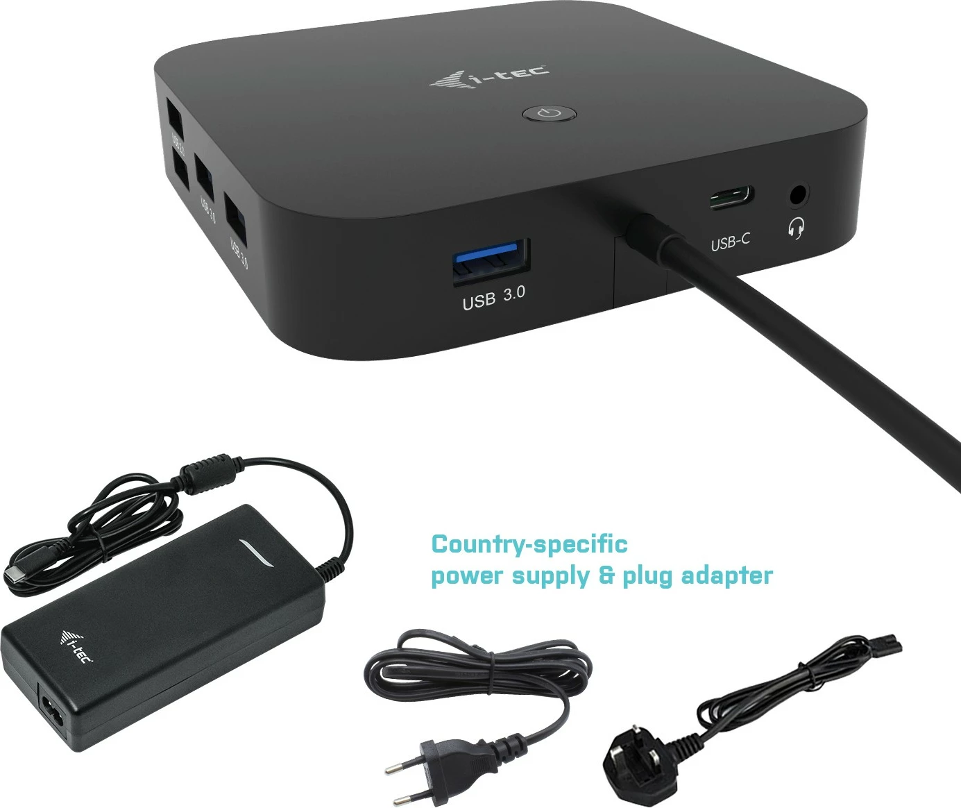 Dock postaja USB-C HDMI DP, 100 W, 2x 4K, 6x USB, Ethernet, črn - I-Tec