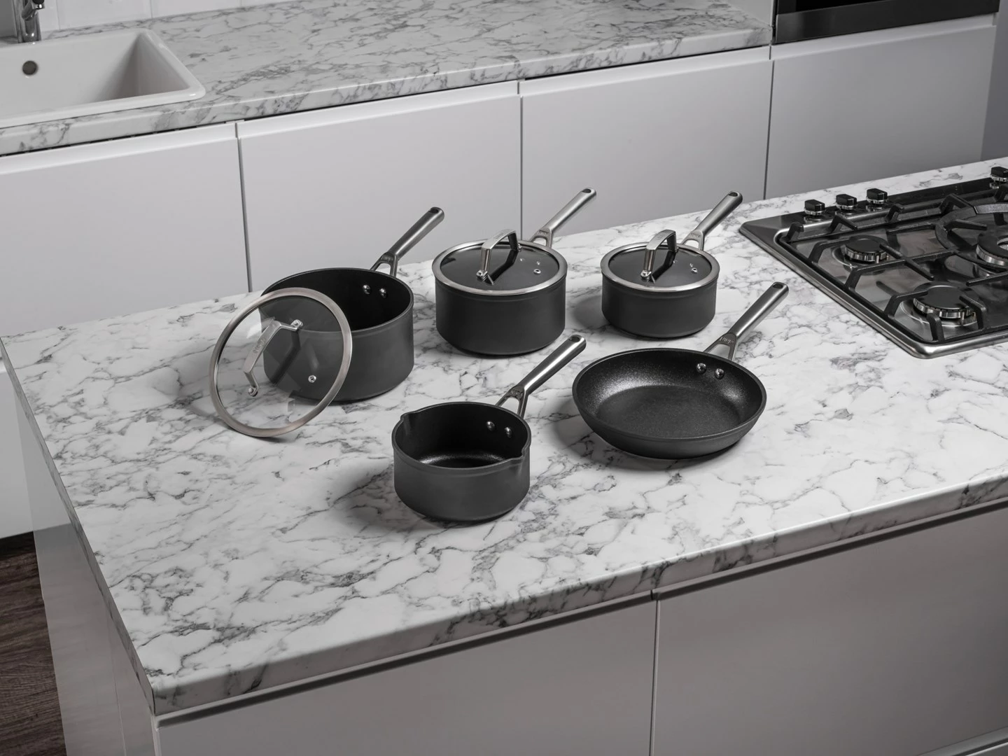 Set loncev in ponv NINJA Foodi ZEROSTICK C35000EU, 5-delni, siv