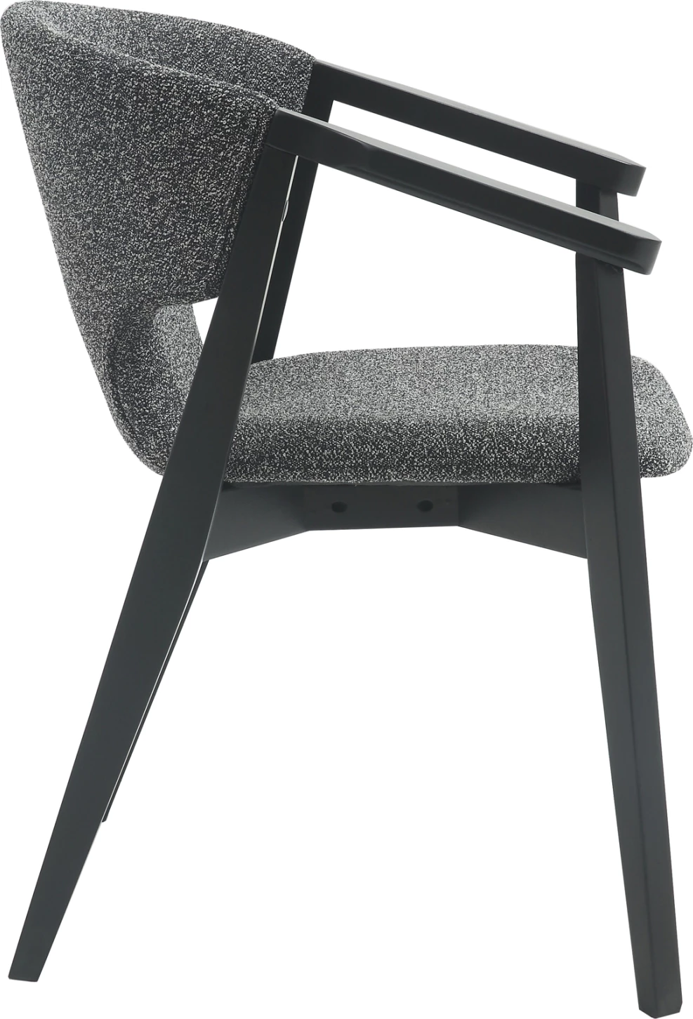 Jedilniški naslanjač YEGER FH9995.01 iz bukovega lesa v črno-temno sivi tkanini 62,5x60x79Hcm, set 2 kosov