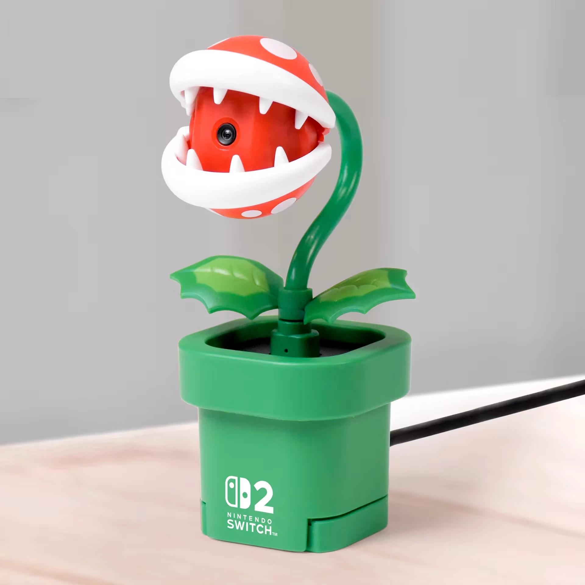 Spletna kamera z motivom Piranha Plant za Nintendo Switch 2 HORI, USB-C, Super Mario