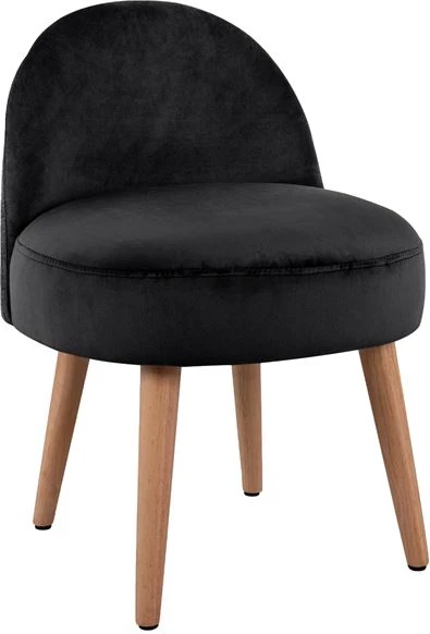 Stol z naslonom Yasmine Črna FH8395.04 Žamet 47x43x63,5cm