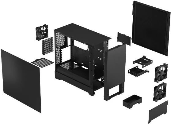Računalniško ohišje Pop Silent Fractal Design FD-C-POS1A-01, Midi Tower, črno